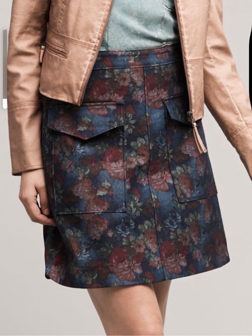 ERIN by Erin Fetherston Midnight Blooms Floral A-Line Skirt Size 6